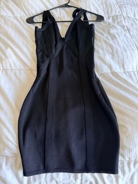 Guess Black Sculpted Bodycon Mini Dress